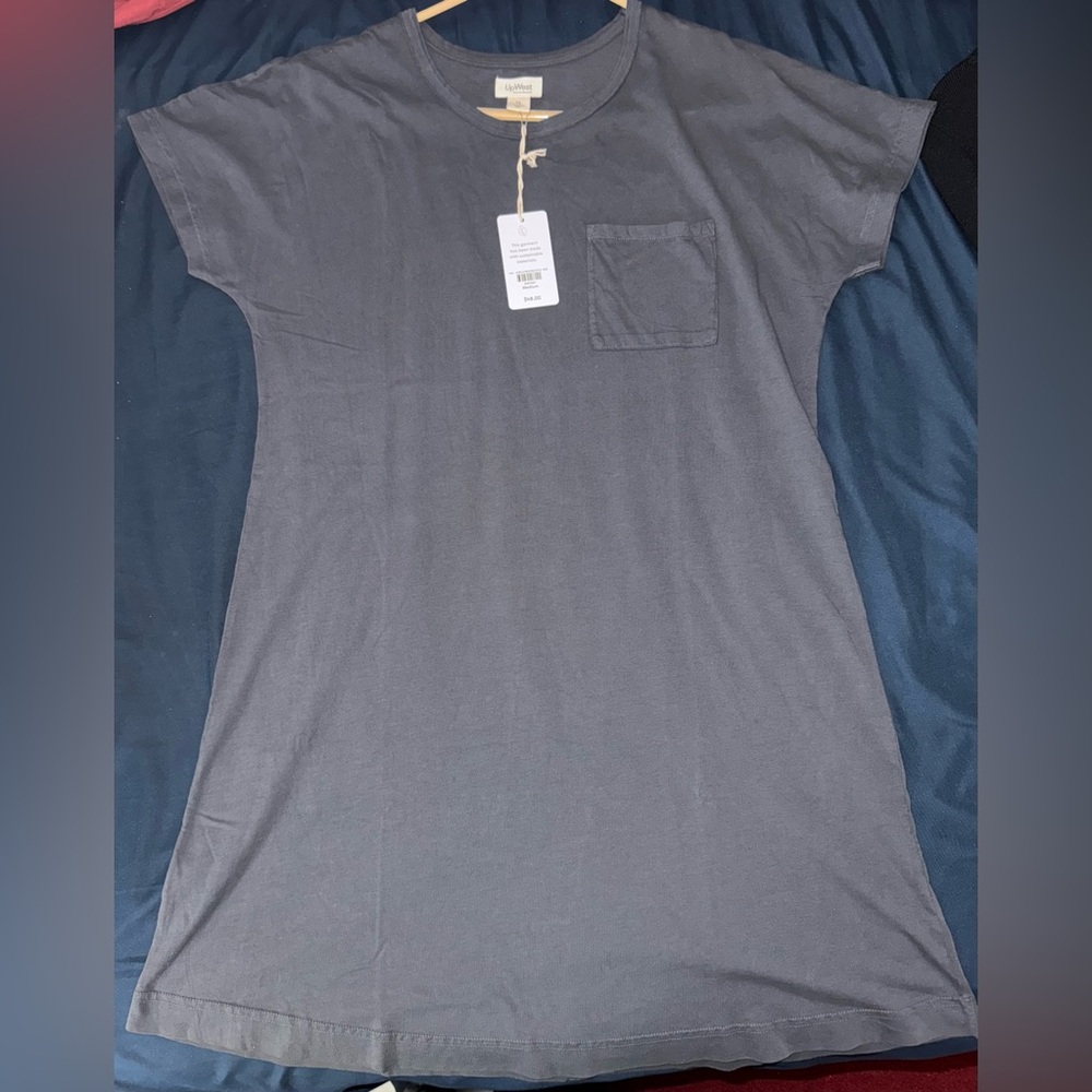UpWest Pocket T-Shirt Dress - Medium - Grey